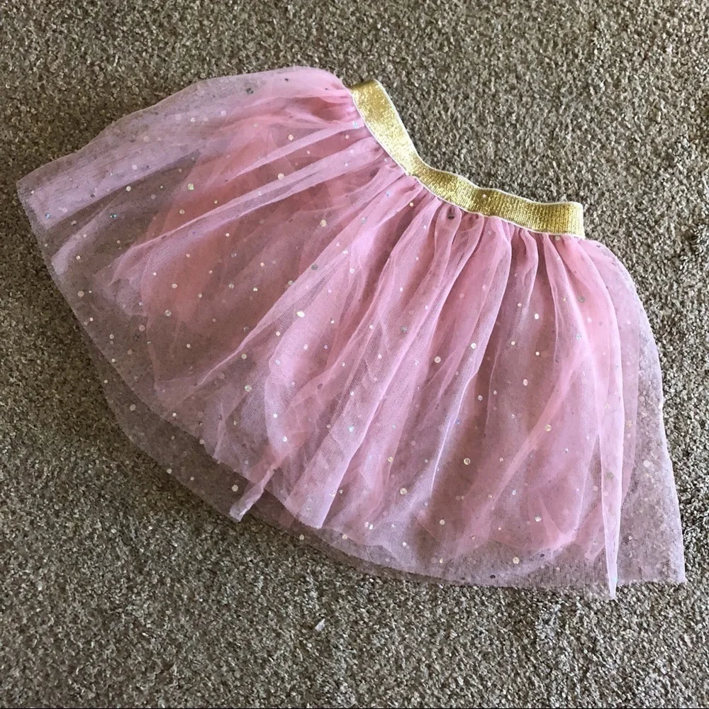 Pink and Gold tule dance skirt.